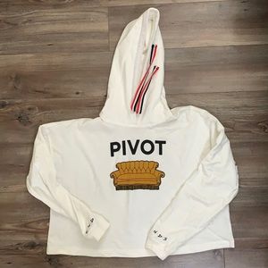 Friends “Pivot” Cropped Long Sleeve Hoodie - Sz M